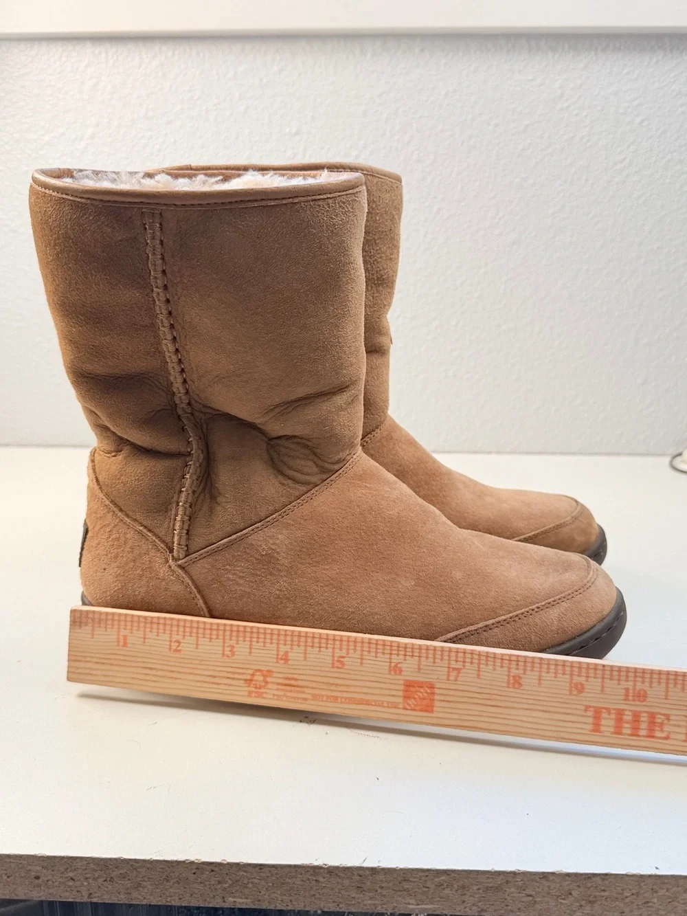 UGG Waterproof Sheepskin Boots Chestnut Suede Winter Snow Boots Womens US 8